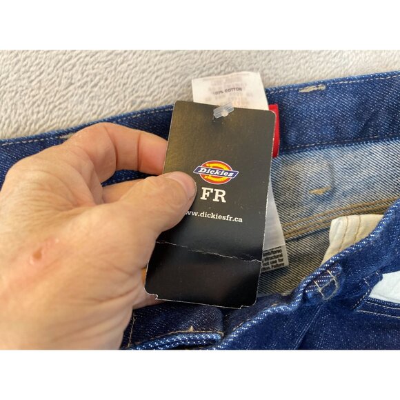 NWT Dickies Mens Flame Resistant Carpenter Jeans 36x30 Work Pants Blue Denim - Picture 10 of 16
